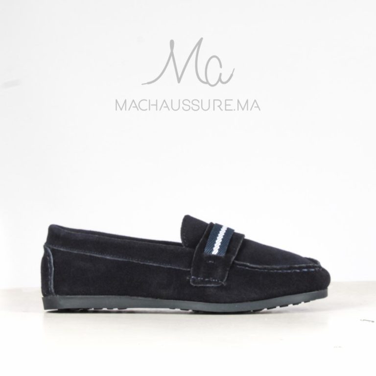 flex – mocassins en daim enfant en bleu