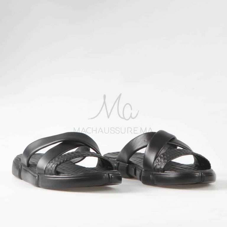 Sandales Confortables 100% Cuir en Noir
