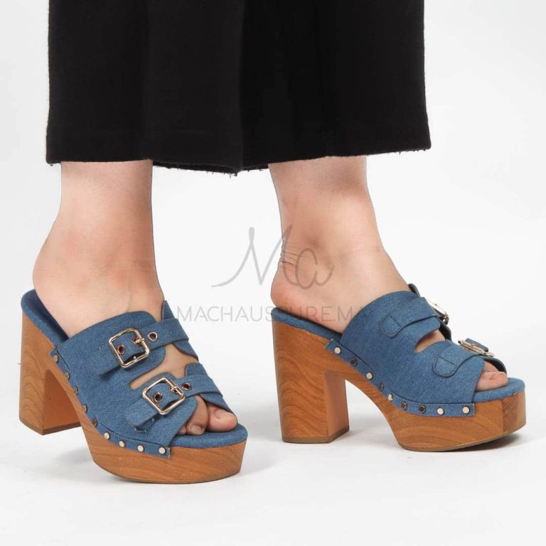 Ortensia – Sandales à talon en Jeans