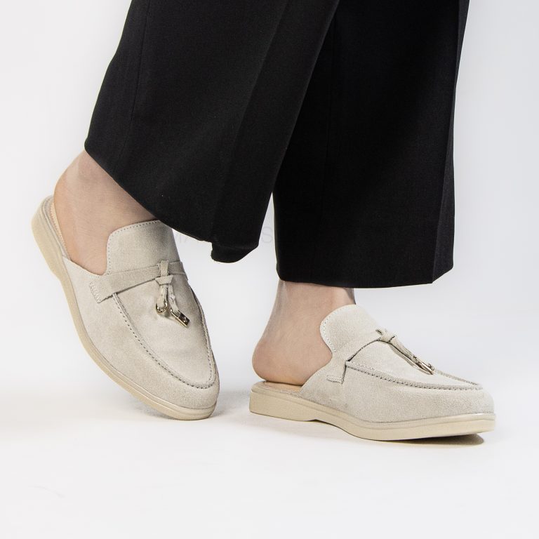 trend – mules femmes en daim beige