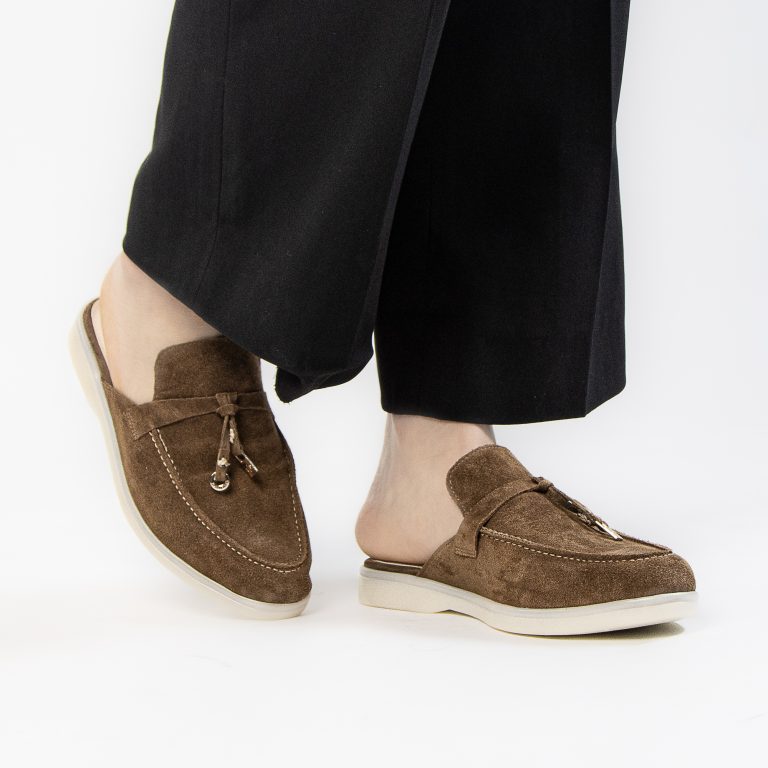 trend – mules femmes en daim tabac