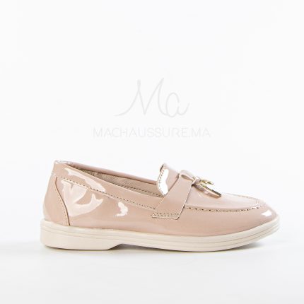 Opaline – Mocassins Fille en Vernis Rose