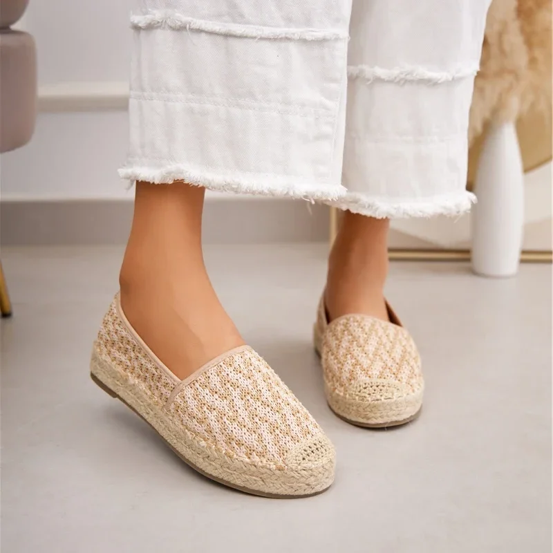S19-1306-RFBeige-39 Ballerina – Espadrilles Femmes en Beige – Image 1