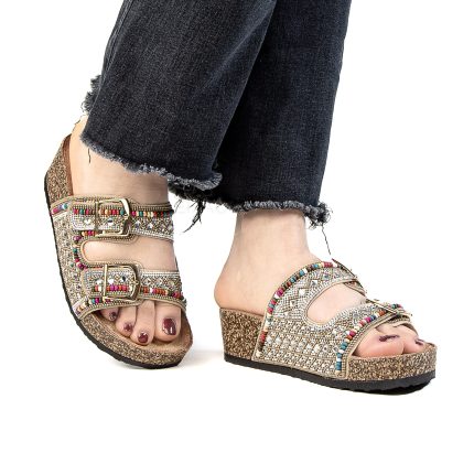 Pavot – Sandales Compensées en Beige