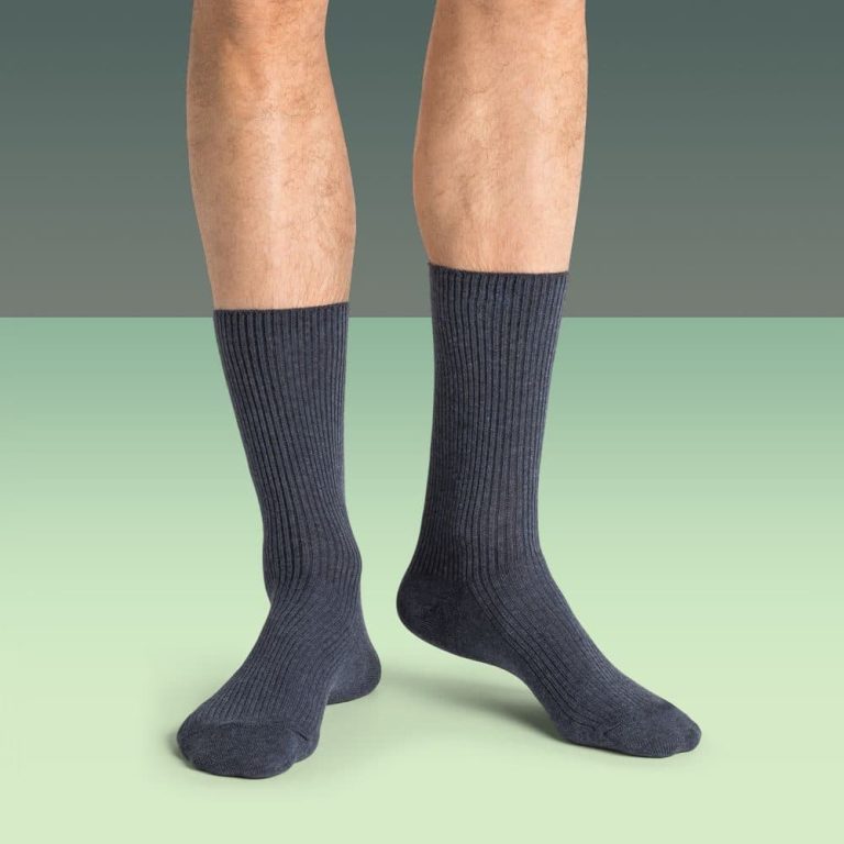 chaussettes bleu en coton