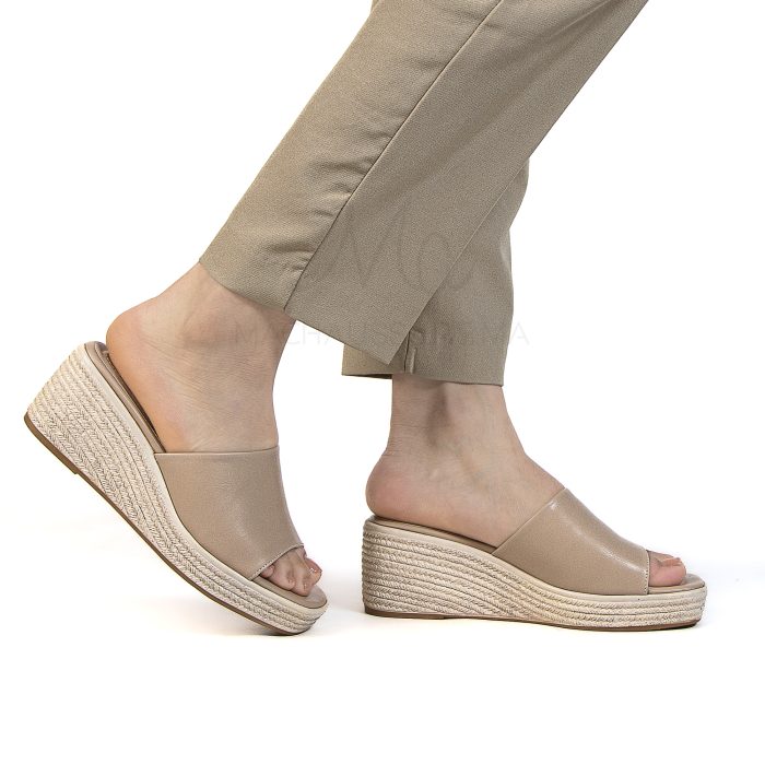 Rimal - Sandales Compensées Femmes en Beige – Image 3