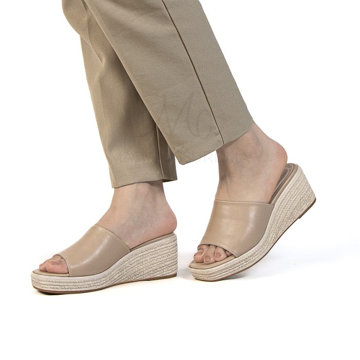 Rimal - Sandales Compensées Femmes en Beige – Image 4