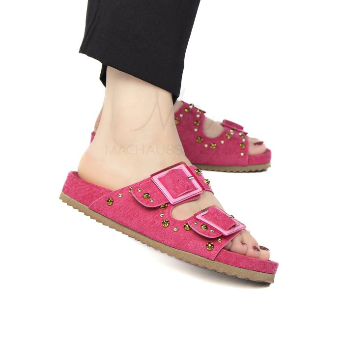 Chamsi - Sandales plates en Fuchsia – Image 5
