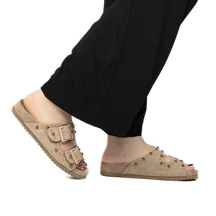 Chamsi - Sandales plates en Kaki – Image 3