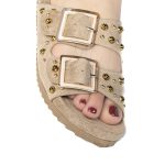 Chamsi - Sandales plates en Kaki – Image 2
