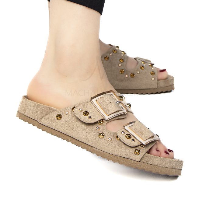 Chamsi - Sandales plates en Kaki – Image 5