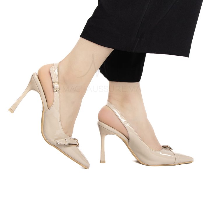 Noor - Escarpins demi talon en Beige – Image 3