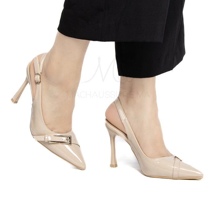 Noor - Escarpins demi talon en Beige – Image 1