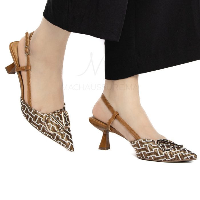 Sabra - Escarpins demi talon en Camel – Image 1