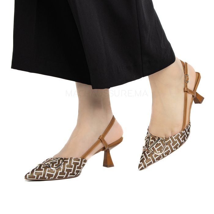 Sabra - Escarpins demi talon en Camel – Image 4