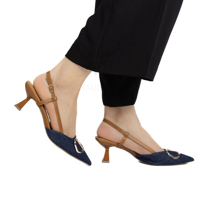 Sabra - Escarpins demi talon en Jeans – Image 3