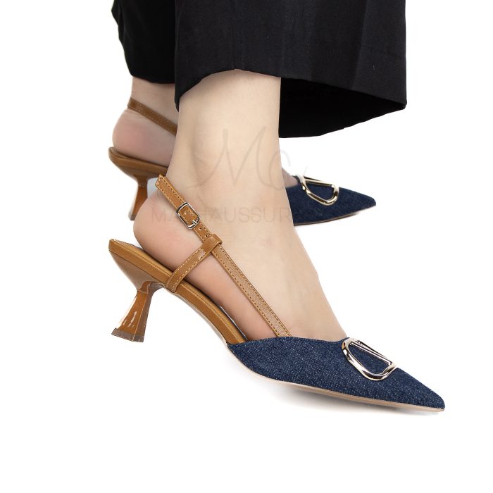 Sabra - Escarpins demi talon en Jeans – Image 5