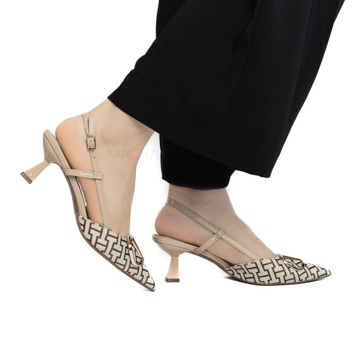 Sabra - Escarpins demi talon en Kaki – Image 3