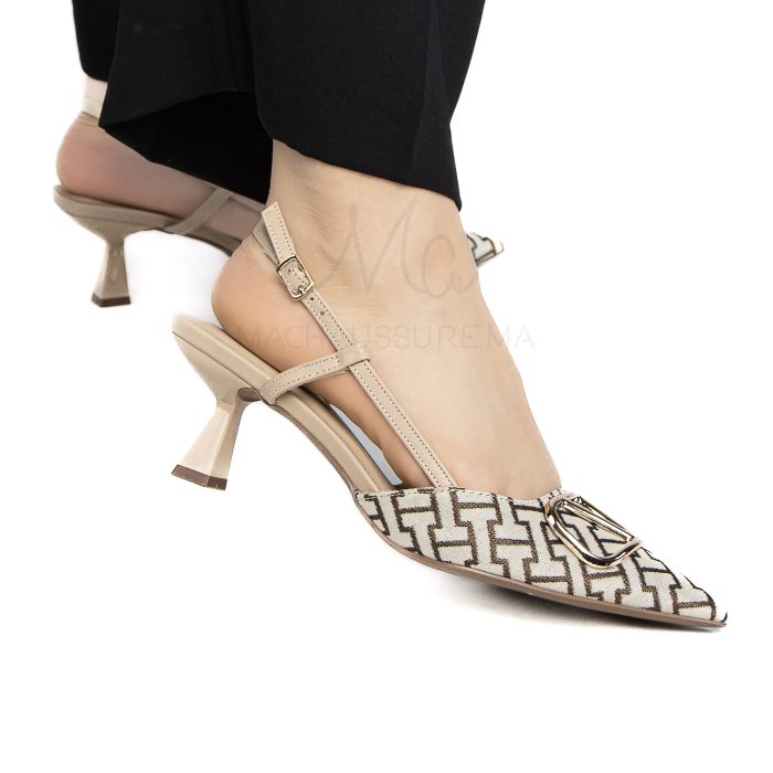 Sabra - Escarpins demi talon en Kaki – Image 5