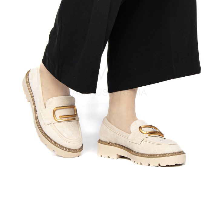 Le Soulier – Derbies Femmes en Beige – Image 1
