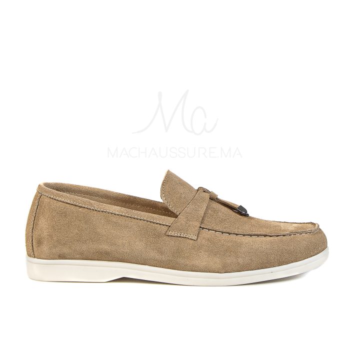 OPERA - Mocassins 100 % Daim Beige – Image 1