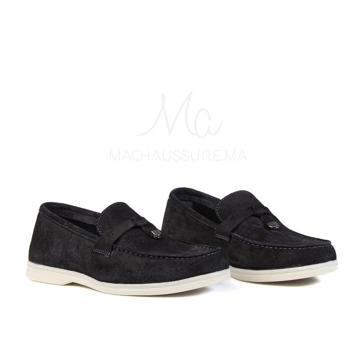 OPERA - Mocassins 100 % Daim bleu – Image 2
