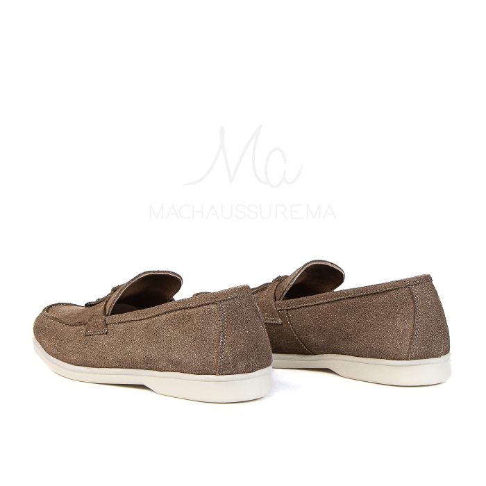 OPERA - Mocassins 100 % Daim Kaki – Image 4