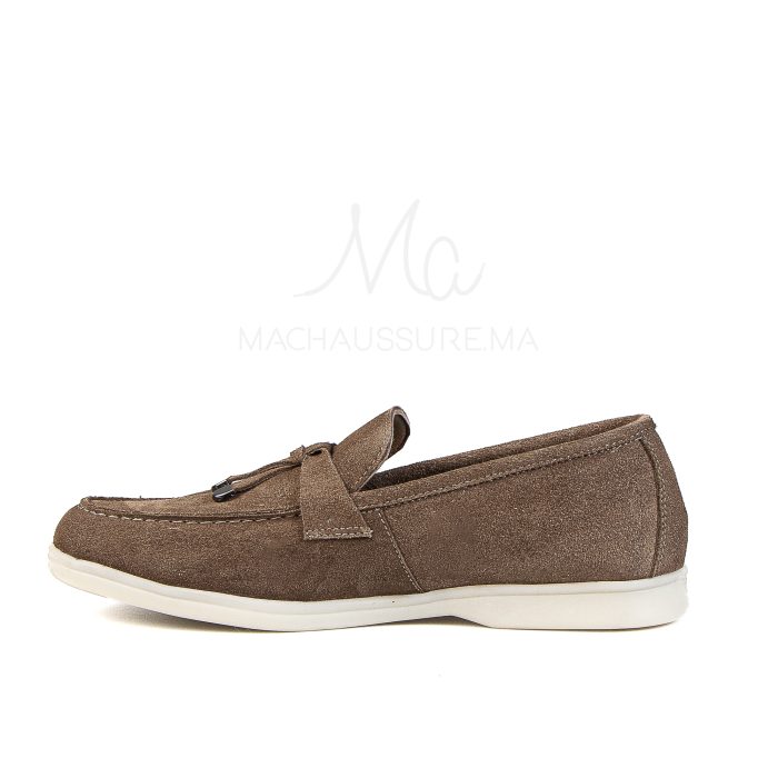 OPERA - Mocassins 100 % Daim Kaki – Image 3