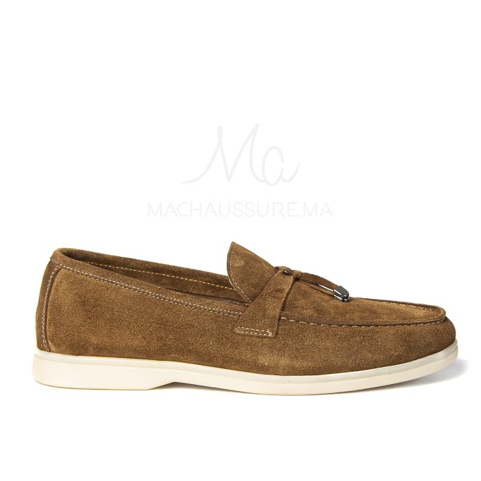 OPERA - Mocassins 100 % Daim Marron – Image 1