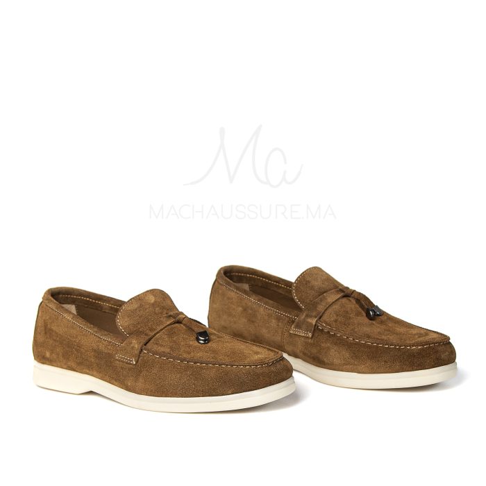 OPERA - Mocassins 100 % Daim Marron – Image 2