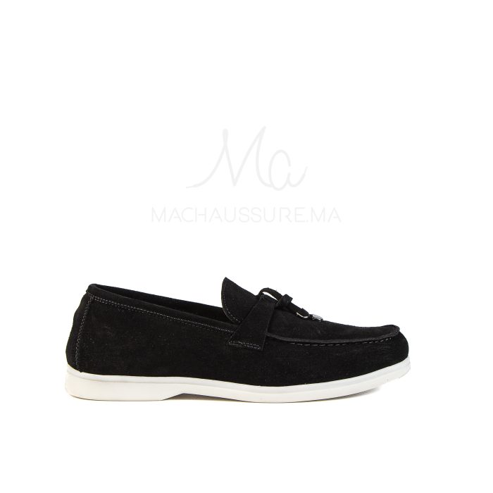 OPERA - Mocassins 100 % Daim Noir – Image 1