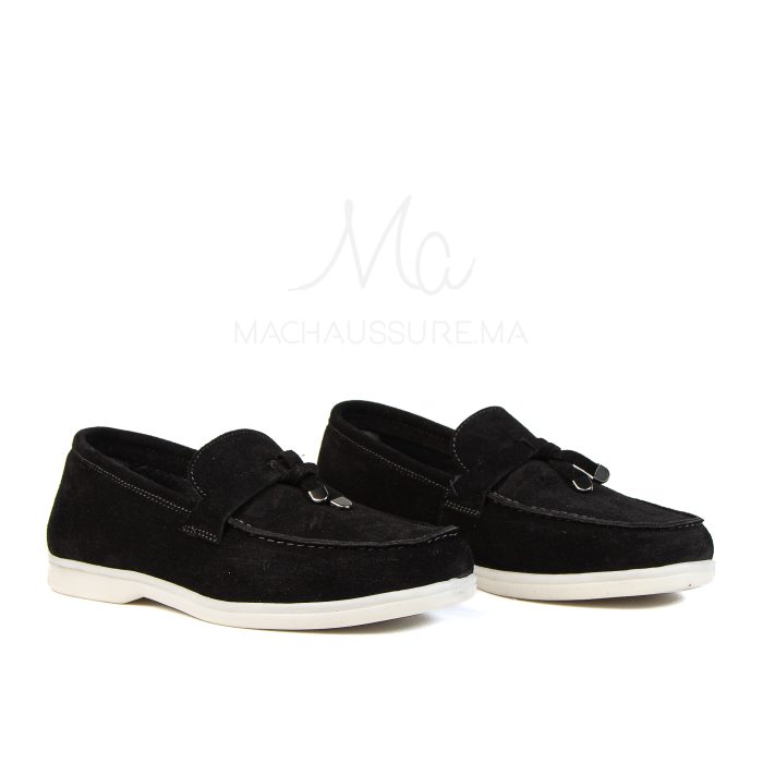 OPERA - Mocassins 100 % Daim Noir – Image 2