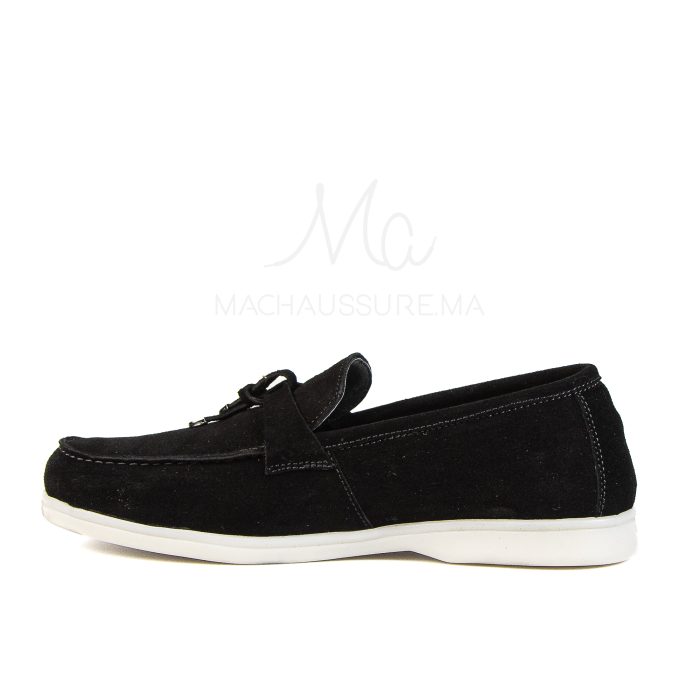 OPERA - Mocassins 100 % Daim Noir – Image 3