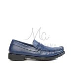 COLLEGE – Mocassins hommes 100% CUIR en Bleu