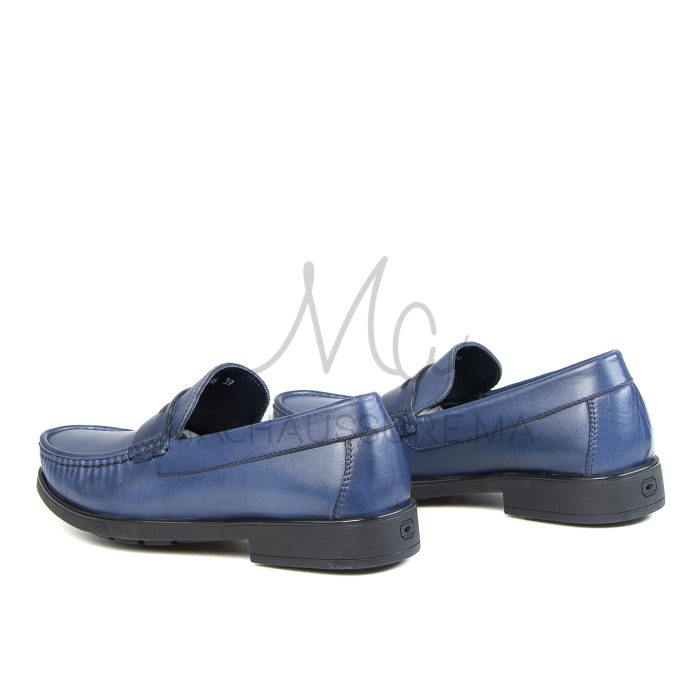 COLLEGE – Mocassins hommes 100% CUIR en Bleu – Image 5