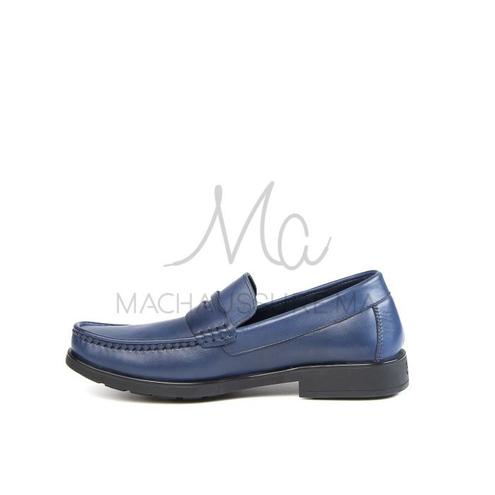COLLEGE – Mocassins hommes 100% CUIR en Bleu – Image 4