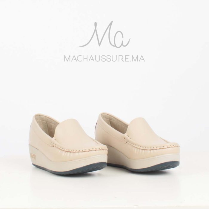Bahia - Mocassins compensés femme en Beige – Image 2
