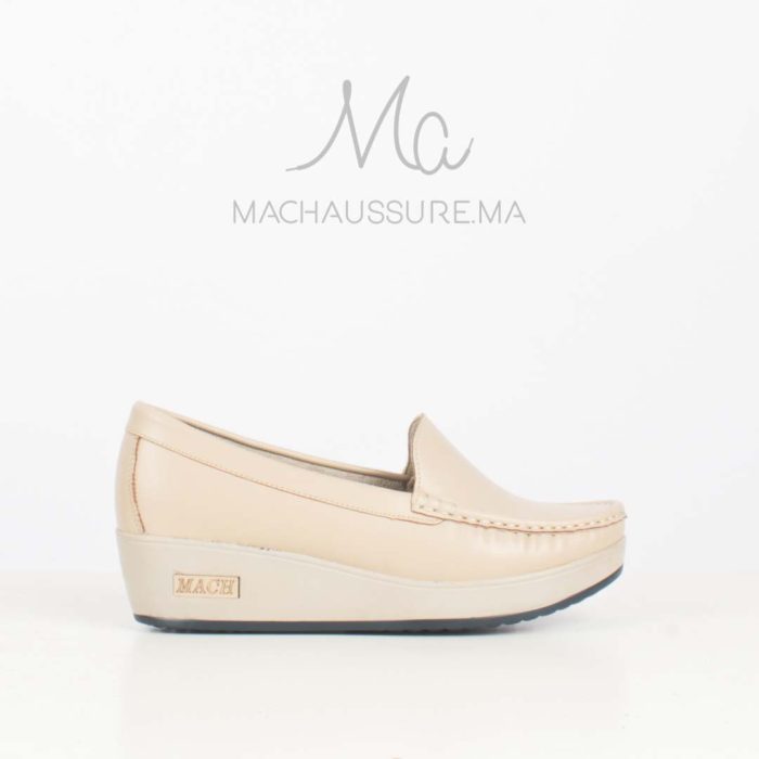 Bahia - Mocassins compensés femme en Beige – Image 1