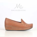 Bahia - Mocassins compensés femme en Tabac