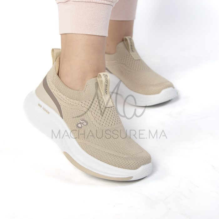 Smashing  – Baskets Femmes Confortables en Beige – Image 4