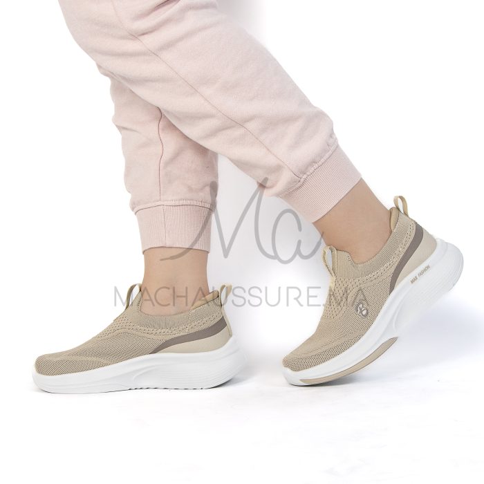 Smashing  – Baskets Femmes Confortables en Beige – Image 5