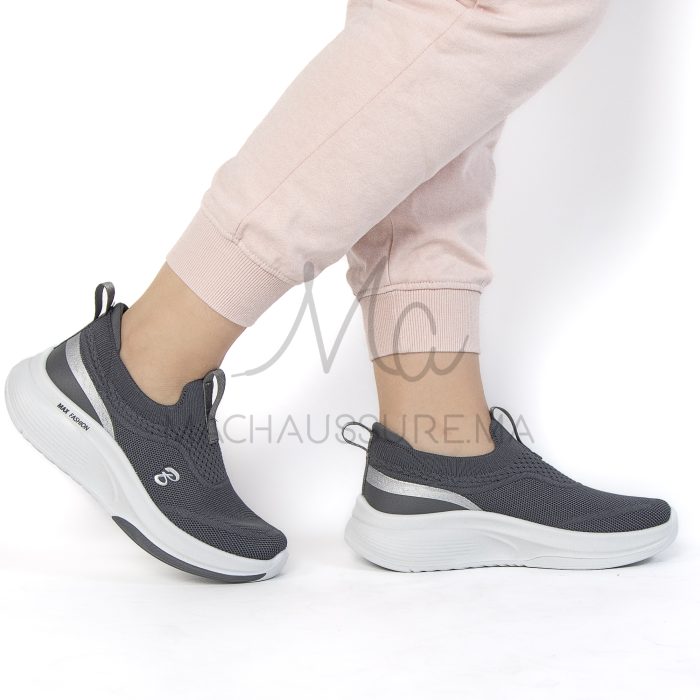 Smashing  – Baskets Femmes Confortables en Gris – Image 3
