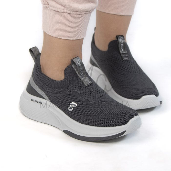 Smashing  – Baskets Femmes Confortables en Gris – Image 6