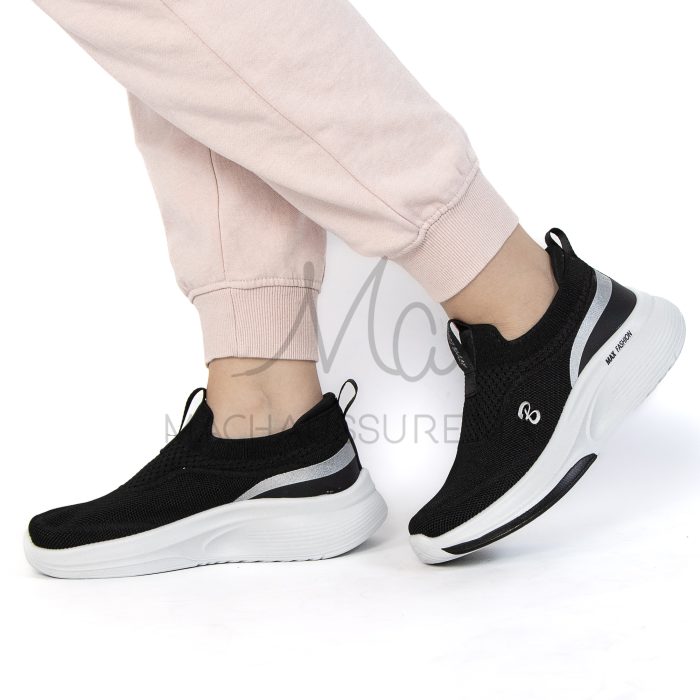 Smashing  – Baskets Femmes Confortables en Noir – Image 4