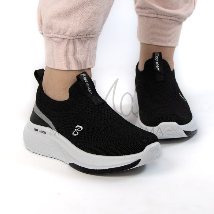 Smashing  – Baskets Femmes Confortables en Noir – Image 6