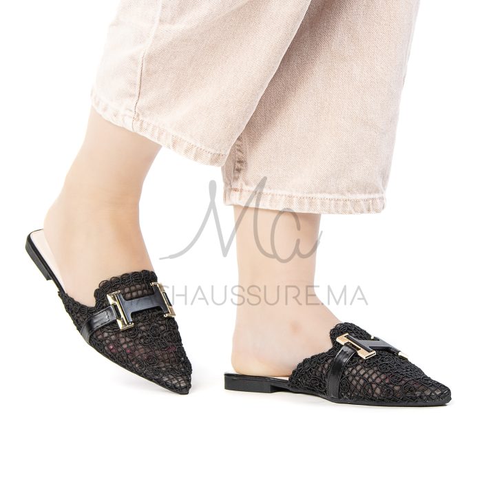 Janessa – Mules femmes en Noir – Image 1