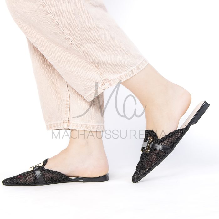Janessa – Mules femmes en Noir – Image 4