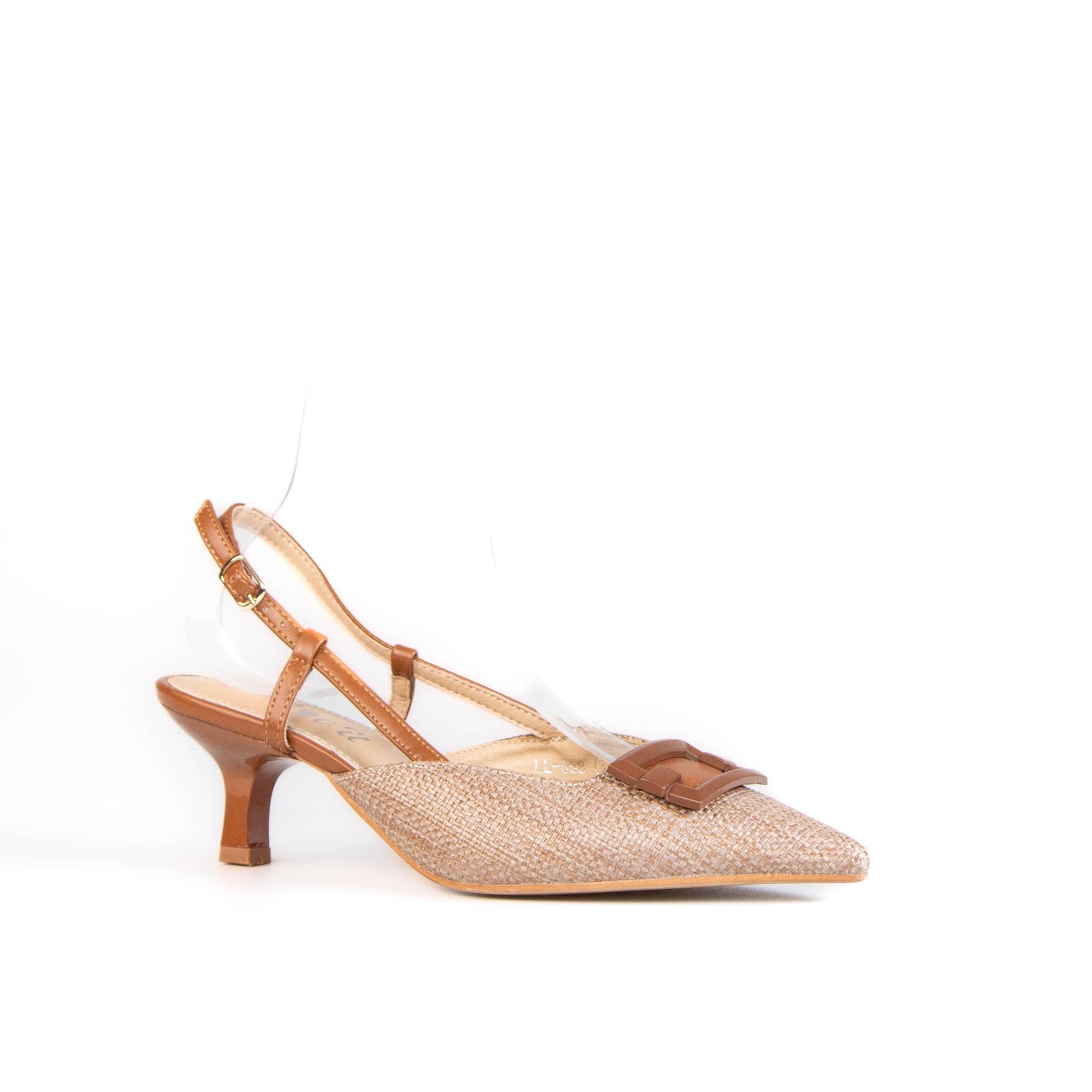 TE-058-TRKaki-38_1 Caprisa – Escarpins demi talon en Kaki – Image 1