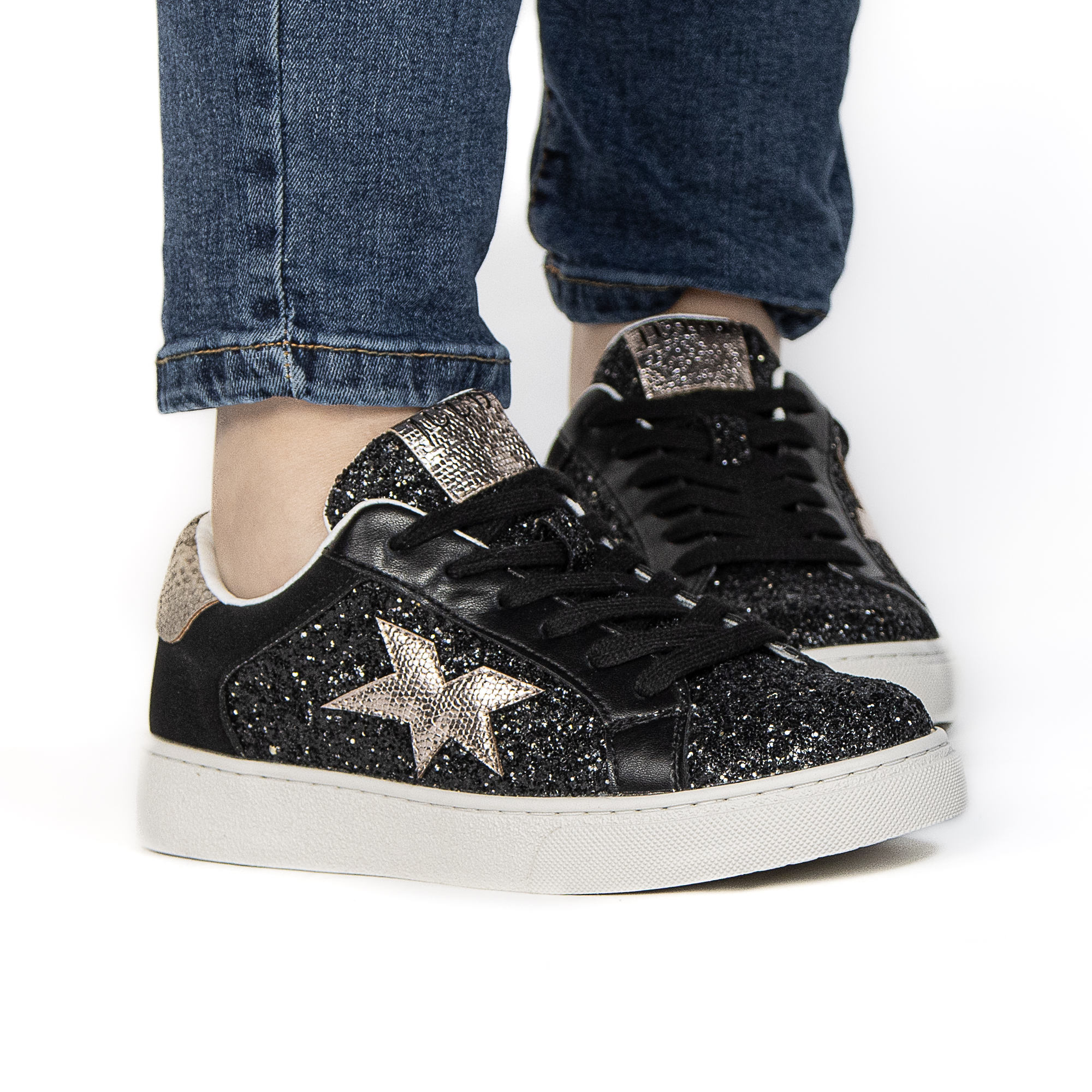 TE-07-SRNoir-37_6 Glam – Baskets Femmes en Noir – Image 5