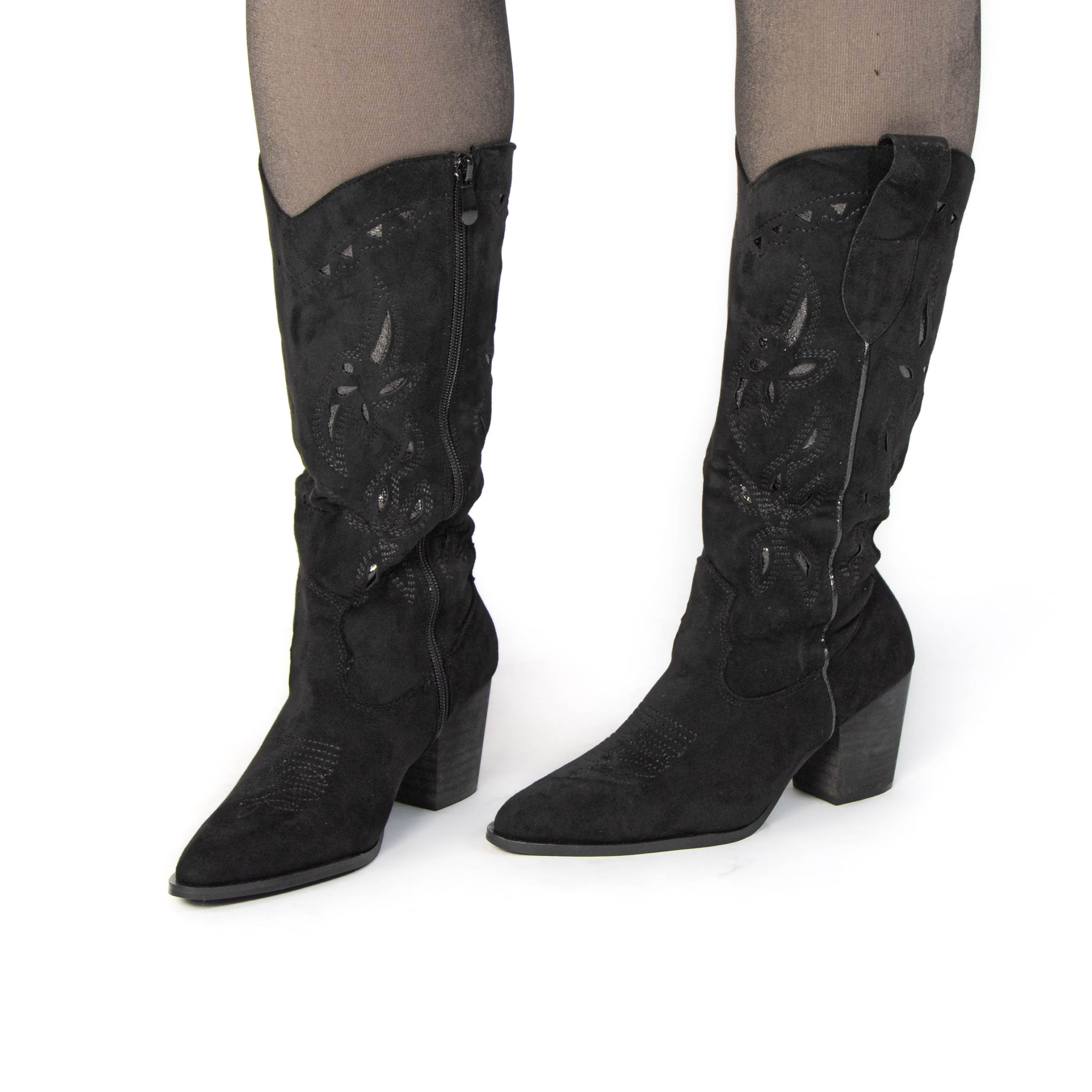 TE-09-FDNoir-38_4 Cowboy – Bottes cowboy à talon en Noir – Image 6